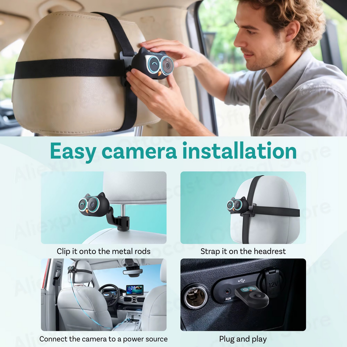 מתאם טיפוח קבינה אלחוטי CarPlay עם מצלמת HD לרכב – פתרון חכם ובטיחותי להורים בדרכים