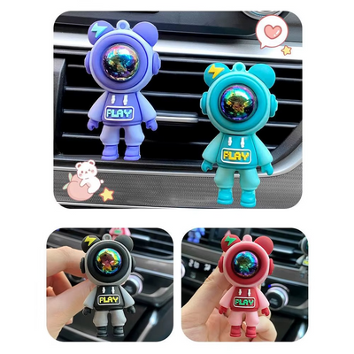 קליפ ניחוח למזגן ברכב עם דמות אסטרונאוט קרטון, מרענן אוויר למזגן, ארומתרפיה לפנים של הרכב